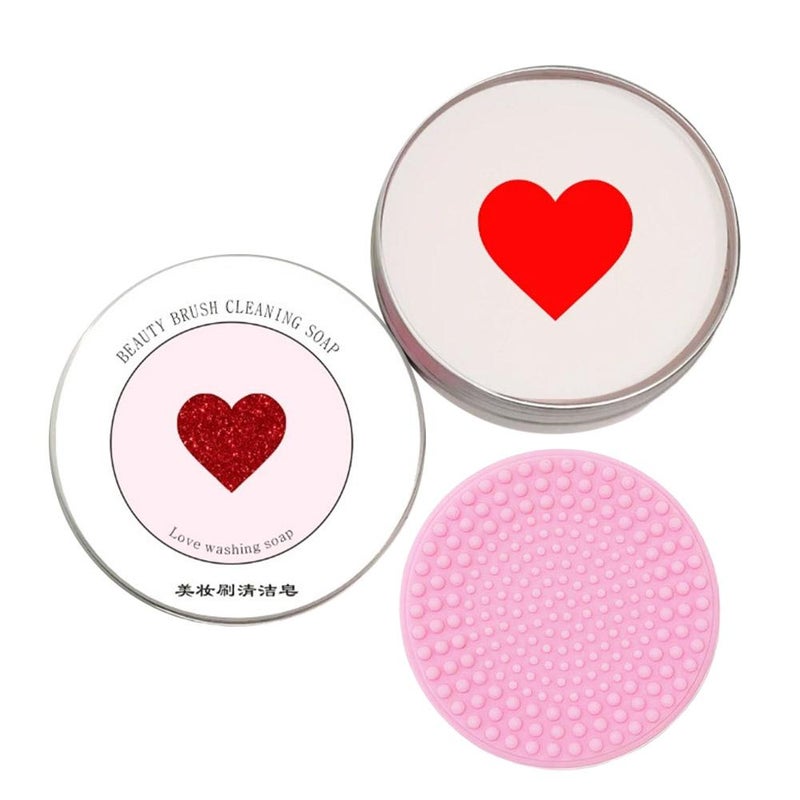 Starry Sky Makeup Brush Cleaning Soap, Makeup Tool Sponge & Puff Cleaning Soap, Heart-Shaped Makeup Sponge Cleaning Soap, Brush Washing Soap